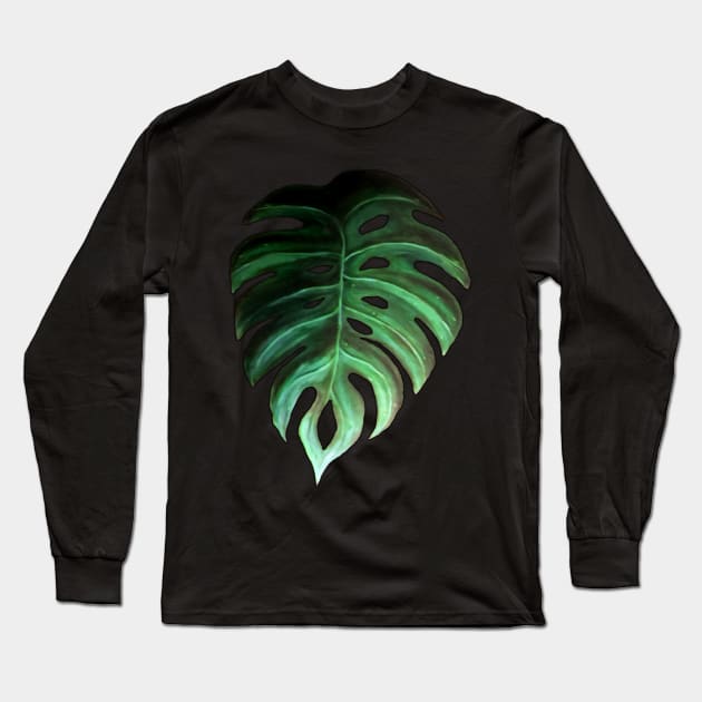 Monstera Leaf Design Long Sleeve T-Shirt by SPACE ART & NATURE SHIRTS 